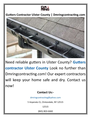 Gutters Contractor Ulster County  Dmringcontracting