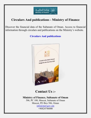 Circulars And publications - Ministry of Finance