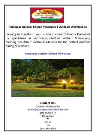 Hardscape Outdoor Kitchen Milwaukee  Outdoors Unlimited Inc