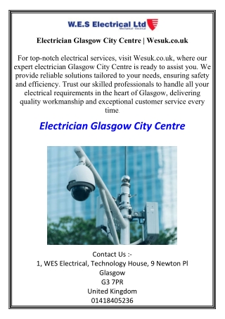 Electrician Glasgow City Centre | Wesuk.co.uk