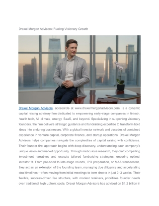 Drexel Morgan Advisors Fueling Visionary Growth