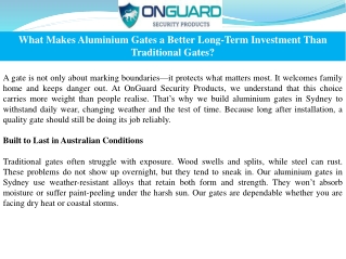 What Makes Aluminium Gates a Better Long-Term Investment Than Traditional Gates?