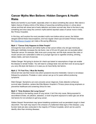 Cancer Myths Men Believe_ Hidden Dangers & Health Risks