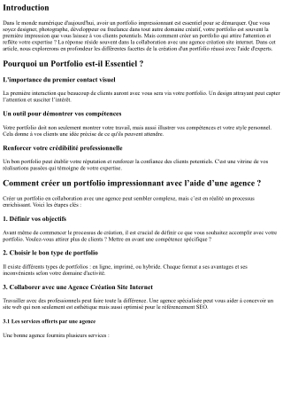 Comment créer un portfolio impressionnant avec l’aide d’une agence ?