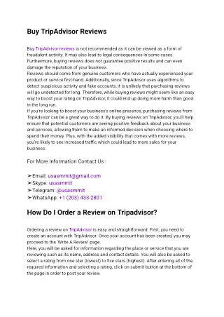 2. Buy TripAdvisor Reviews