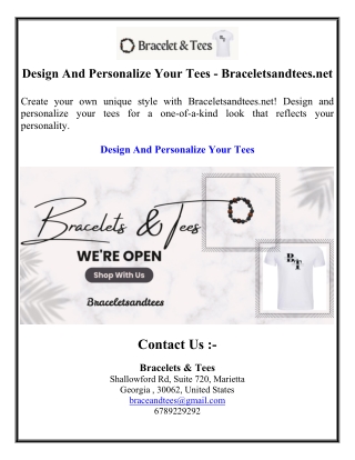 Design And Personalize Your Tees - Braceletsandtees.net