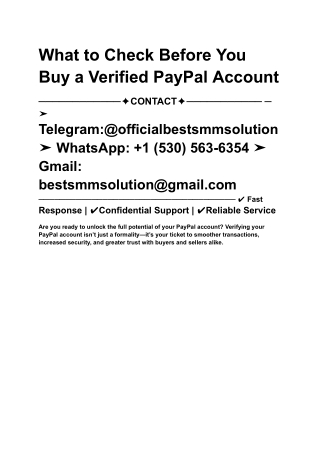 What to Check Before You Buy a Verified PayPal Account