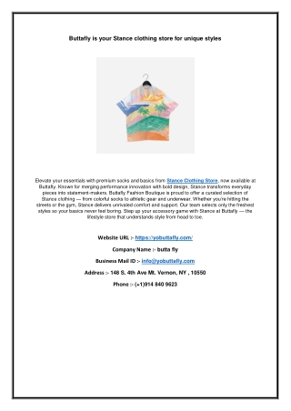 Buttafly is your Stance clothing store for unique styles