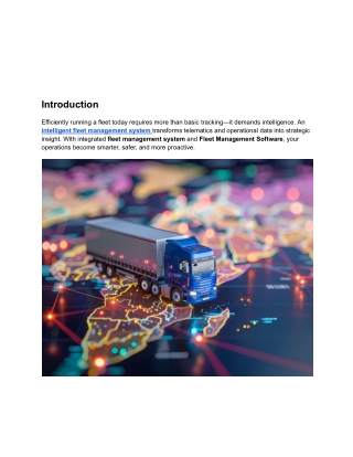Key Features of an Intelligent Fleet Management System
