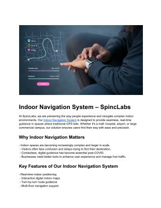 Indoor Navigation System – SpincLabs