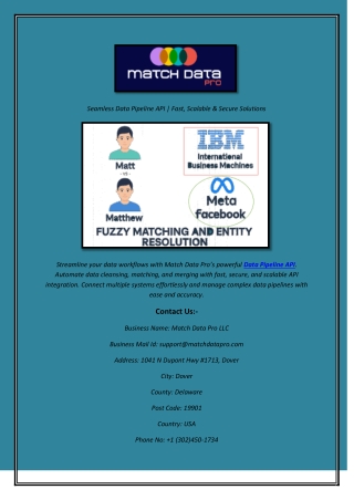 Seamless Data Pipeline API  Fast, Scalable & Secure Solutions