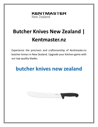 Butcher Knives New Zealand
