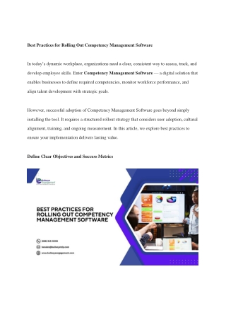 Best Practices for Rolling Out Competency Management Software