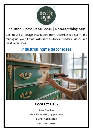 Industrial Home Decor Ideas  Decornestblog