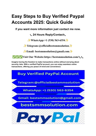 Easy Steps to Buy Verified Paypal Accounts 2025_ Quick Guide
