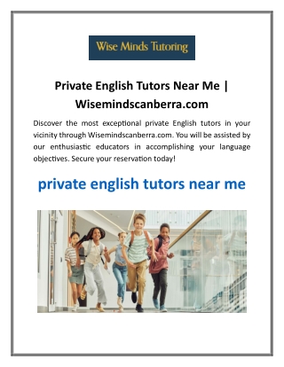 Private English Tutors Near Me