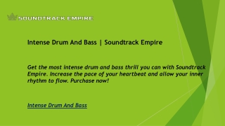 Intense Drum And Bass  Soundtrack Empire