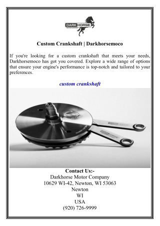 Custom Crankshaft  Darkhorsemoco