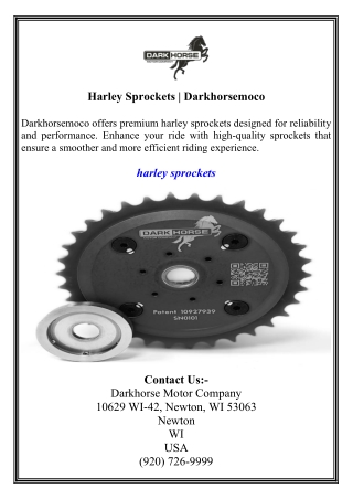 Harley Sprockets  Darkhorsemoco