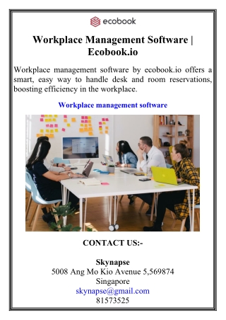 Workplace Management Software Ecobook.io
