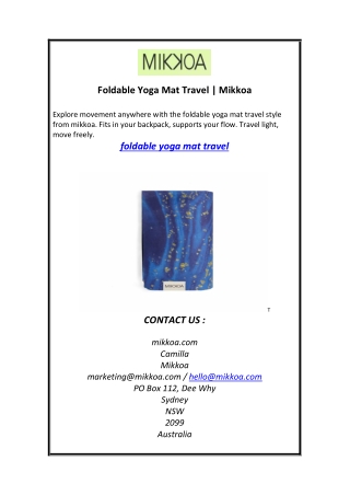 Foldable Yoga Mat Travel | Mikkoa