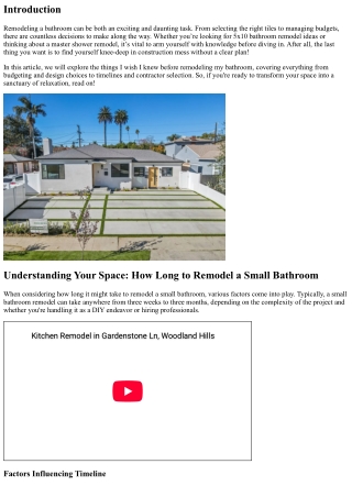 Things I Wish I Knew Before Remodeling My Bathroom