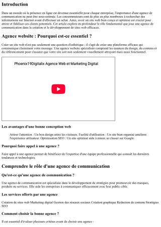 Agence de communication : le rôle clé dans la création de votre site