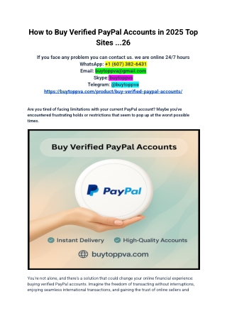 How to Buy Verified PayPal Accounts in 2025 Top Sites ...26