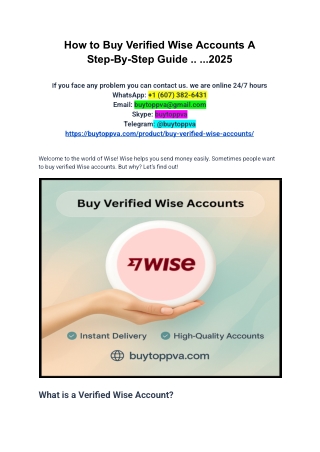 Buy Verified Wise Accounts