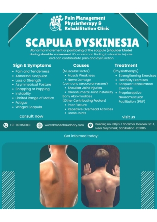 Scapula Dyskinesia | Pain Management Physiotherapy & Rehabilitation Clinic