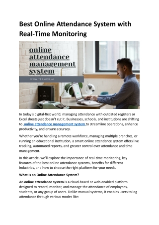Best Online Attendance System with Real-Time Monitoring