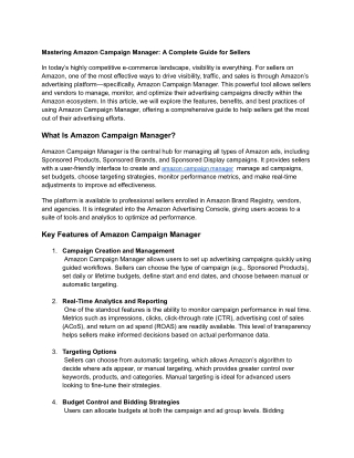 amazon campaign manager