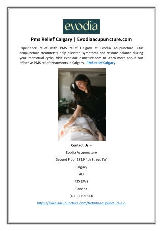 Pms Relief Calgary | Evodiaacupuncture.com