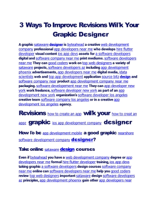 3 Ways To Improve Revisions With Your Graphic Designer