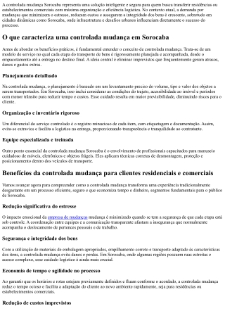 Controlada mudança Sorocaba: agilidade e segurança para seu novo espaço SP