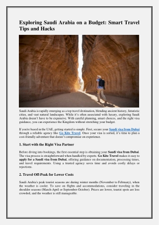 Exploring Saudi Arabia on a Budget
