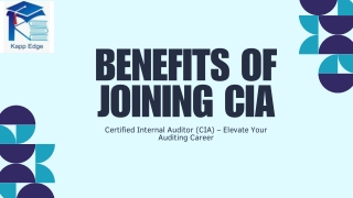 Benefits of Joining CIA