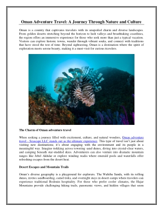 Oman Adventure Travel A Journey Through Nature and Culture