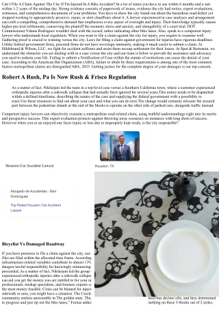 Taking Legal Action Against A City For Injury: Recognize Your Legal Rights And A