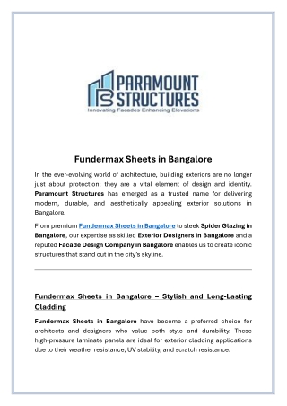 Fundermax Sheets in Bangalore