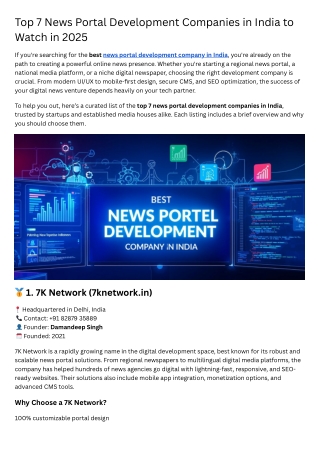 Best news portal development company in India