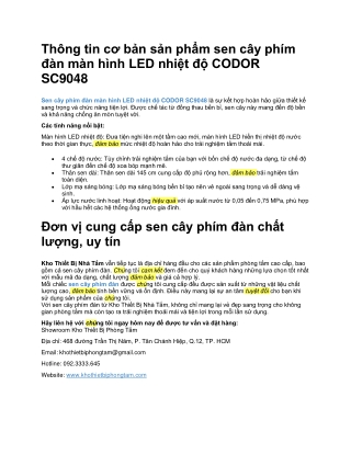 Sen Cây Phím Đàn Màn Hình LED Nhiệt Độ CODOR SC9048