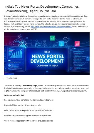 Best news portal development company in India