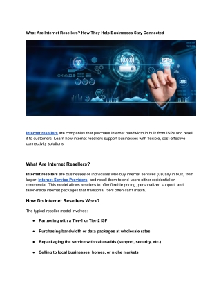What Are Internet Resellers