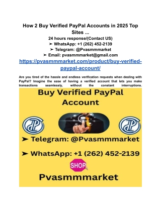 How 2 Buy Verified PayPal Accounts in 2025 Top Sites ...