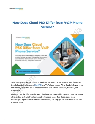 How Does Cloud PBX Differ from VoIP Phone Service?