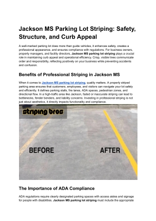 Jackson MS Parking Lot Striping