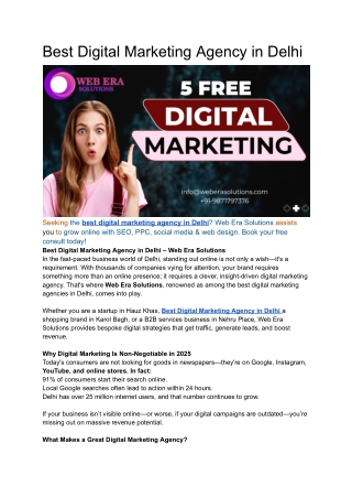 Best Digital Marketing Agency in Delhi