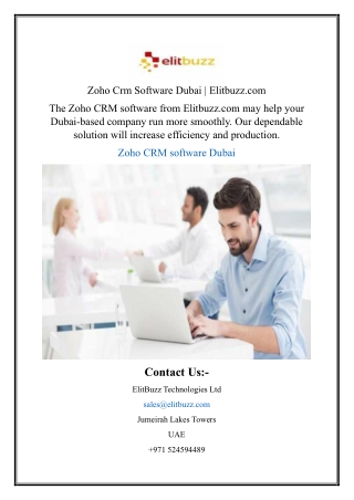 Zoho Crm Software Dubai | Elitbuzz.com