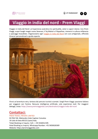 Viaggio in india del nord - Prem Viaggi